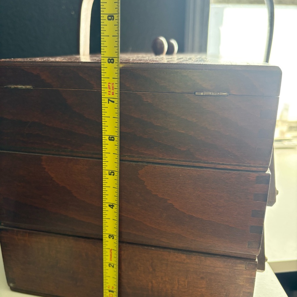 Mid Century Multi Tier Organized Box Fold Out jewelry Sewing Box Organizer - Picture 16 of 16